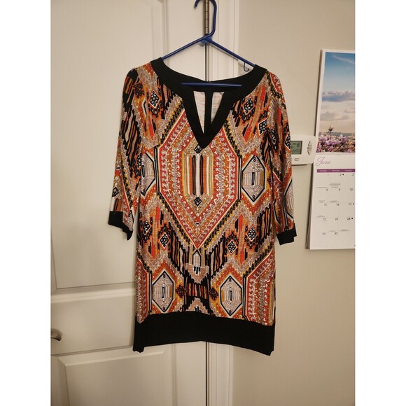 Trina Turk Silk Blend Sheath Tunic Dress w/ 3/4 Sleeves Size 4 NWT - Picture 1 of 10